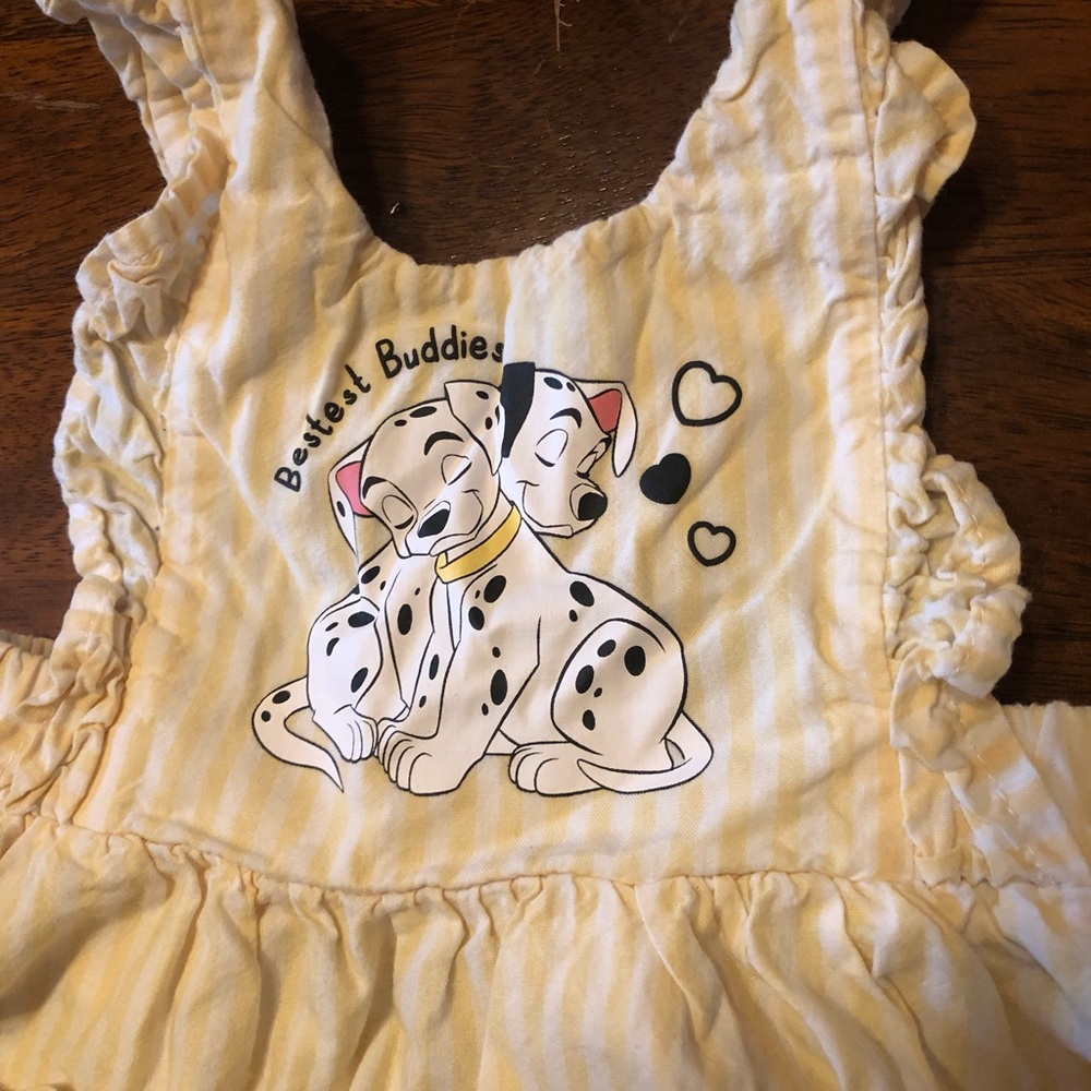 Disney Baby Yellow and White Striped Dalmatian summer dress - Picture 2 of 6